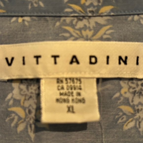 Vintage Vittadini Rayon/Poly Blend Blouse - Blue Boho Print with Border. Size XL - Picture 7 of 8